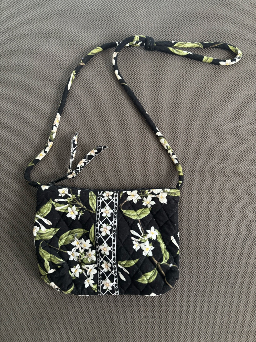 Vera Bradley Black Floral Quilted Crossbody